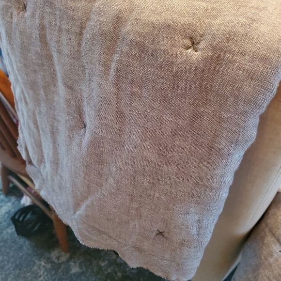 Threshold Other - Standard tufted linen blend sham chambray grey by threshold